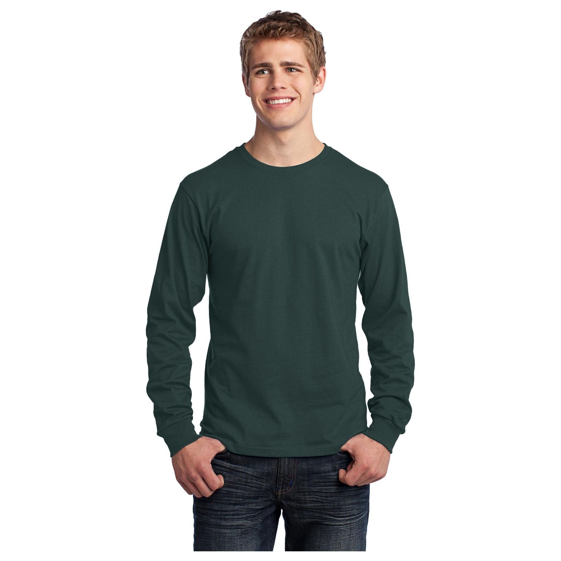 Port & Company ® - Long Sleeve Core Cotton Tee. PC54LS - Dark Green - Port & Company PC54LS T-Shirts Port & Company Dark Green S