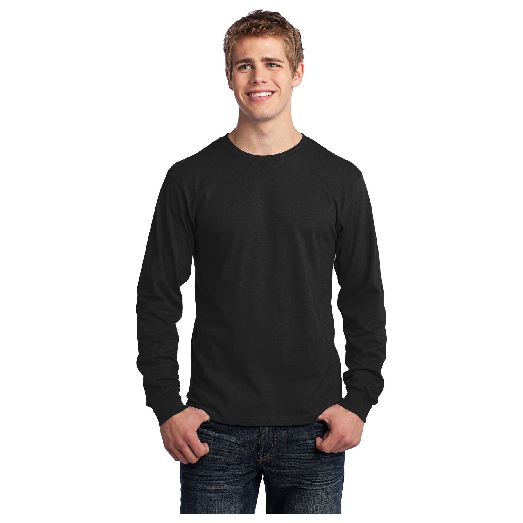 Port & Company ® - Long Sleeve Core Cotton Tee. PC54LS - Jet Black - Port & Company PC54LS T-Shirts Port & Company Jet Black S