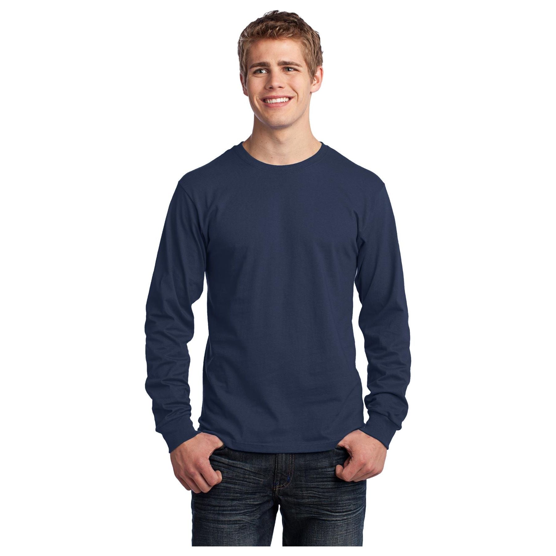 Port & Company ® - Long Sleeve Core Cotton Tee. PC54LS - Navy - Port & Company PC54LS T-Shirts Port & Company Navy S