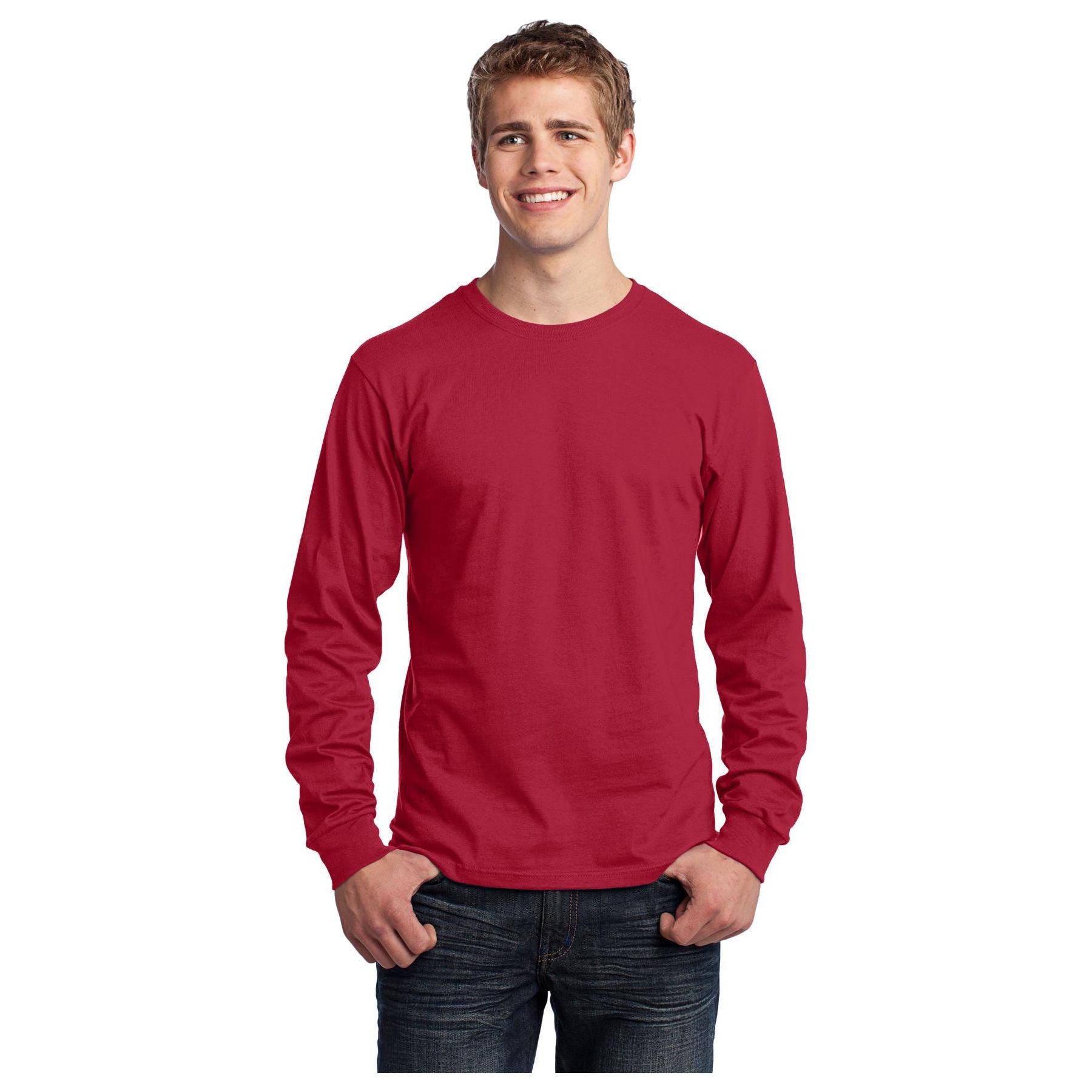 Port & Company ® - Long Sleeve Core Cotton Tee. PC54LS - Red - Port & Company PC54LS T-Shirts Port & Company Red S