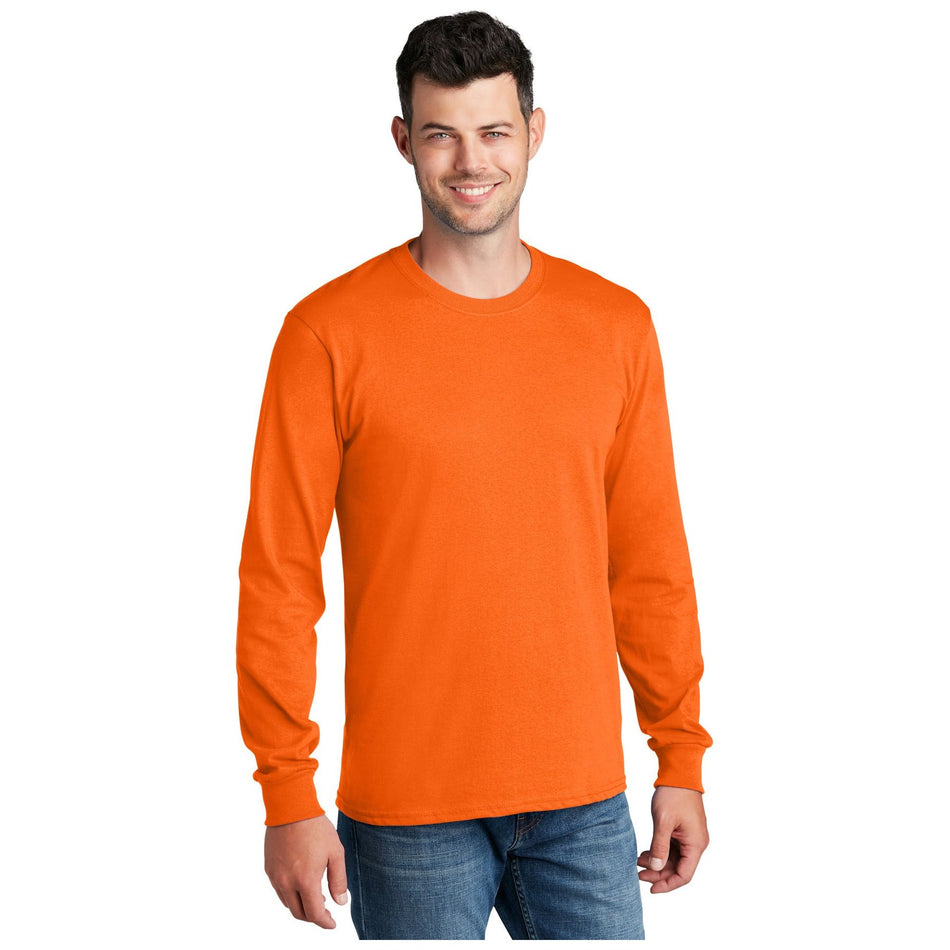 Port & Company ® - Long Sleeve Core Cotton Tee. PC54LS - S. Orange - Port & Company PC54LS T-Shirts Port & Company S. Orange S