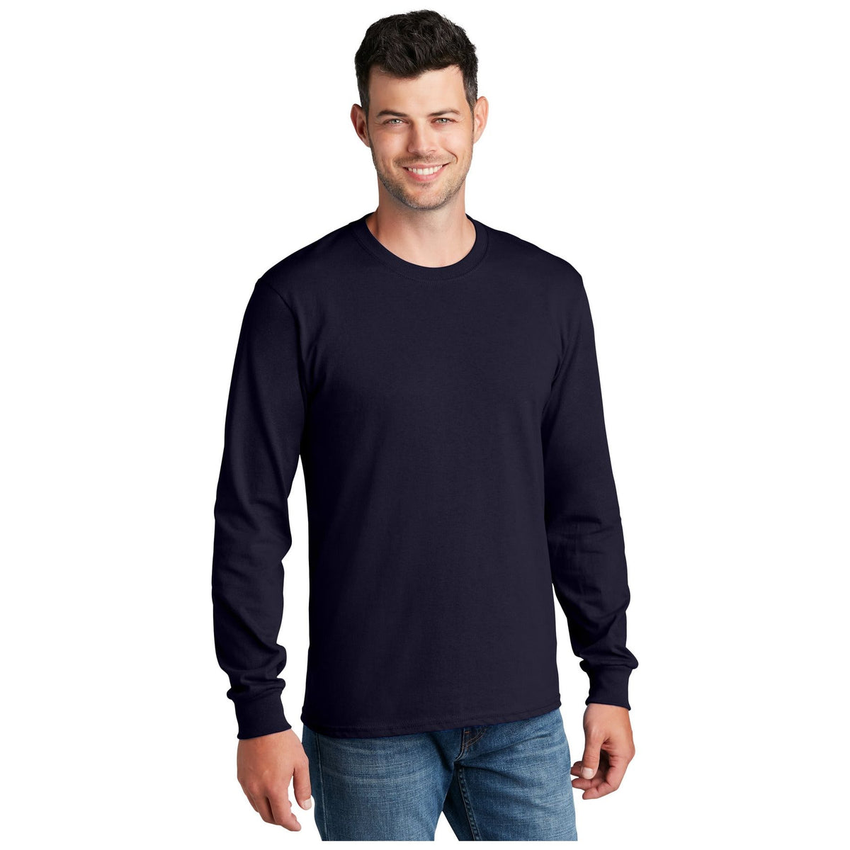 Port & Company ® - Long Sleeve Core Cotton Tee. PC54LS - True Navy - Port & Company PC54LS T-Shirts Port & Company True Navy S