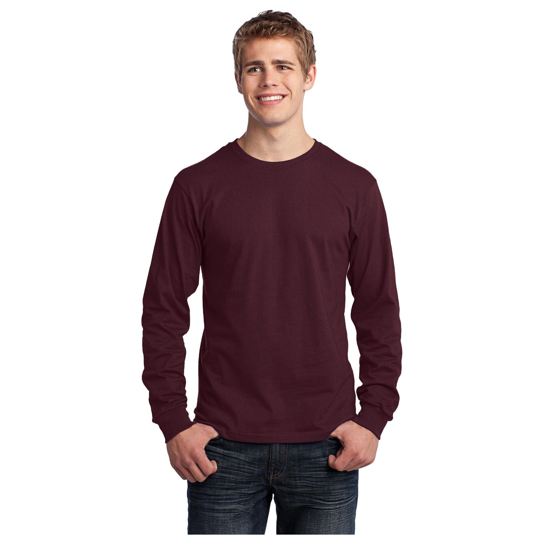 Port & Company ® - Long Sleeve Core Cotton Tee. PC54LS - Athletic Maroon - Port & Company PC54LS T-Shirts Port & Company Athletic Maroon S