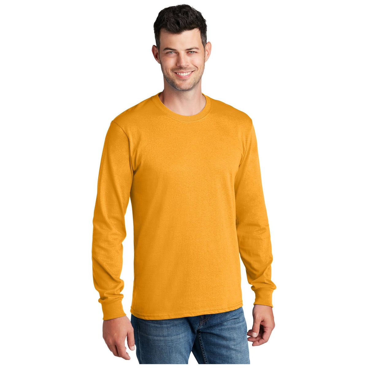 Port & Company ® - Long Sleeve Core Cotton Tee. PC54LS - Gold - Port & Company PC54LS T-Shirts Port & Company Gold S