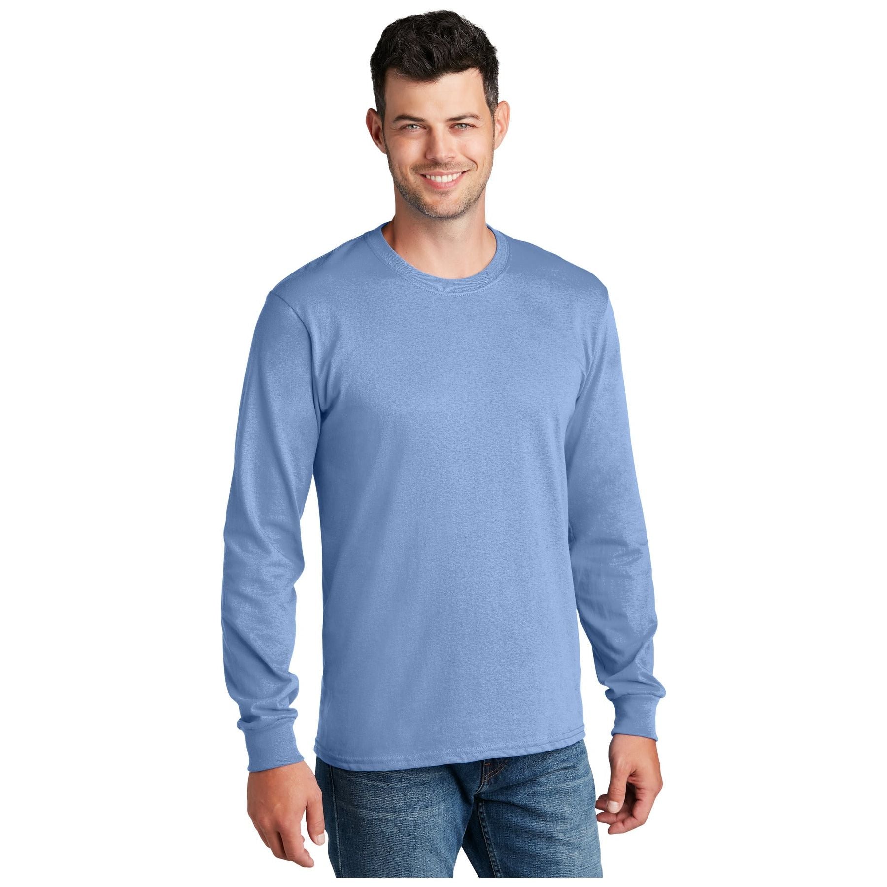 Port & Company ® - Long Sleeve Core Cotton Tee. PC54LS - Light Blue - Port & Company PC54LS T-Shirts Port & Company Light Blue S