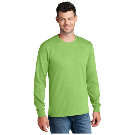 Port & Company ® - Long Sleeve Core Cotton Tee. PC54LS - Lime - Port & Company PC54LS T-Shirts Port & Company Lime S