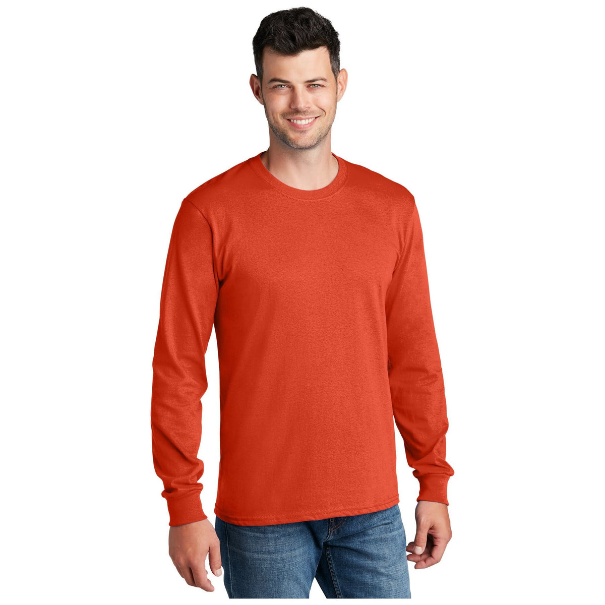 Port & Company ® - Long Sleeve Core Cotton Tee. PC54LS - Orange - Port & Company PC54LS T-Shirts Port & Company Orange S