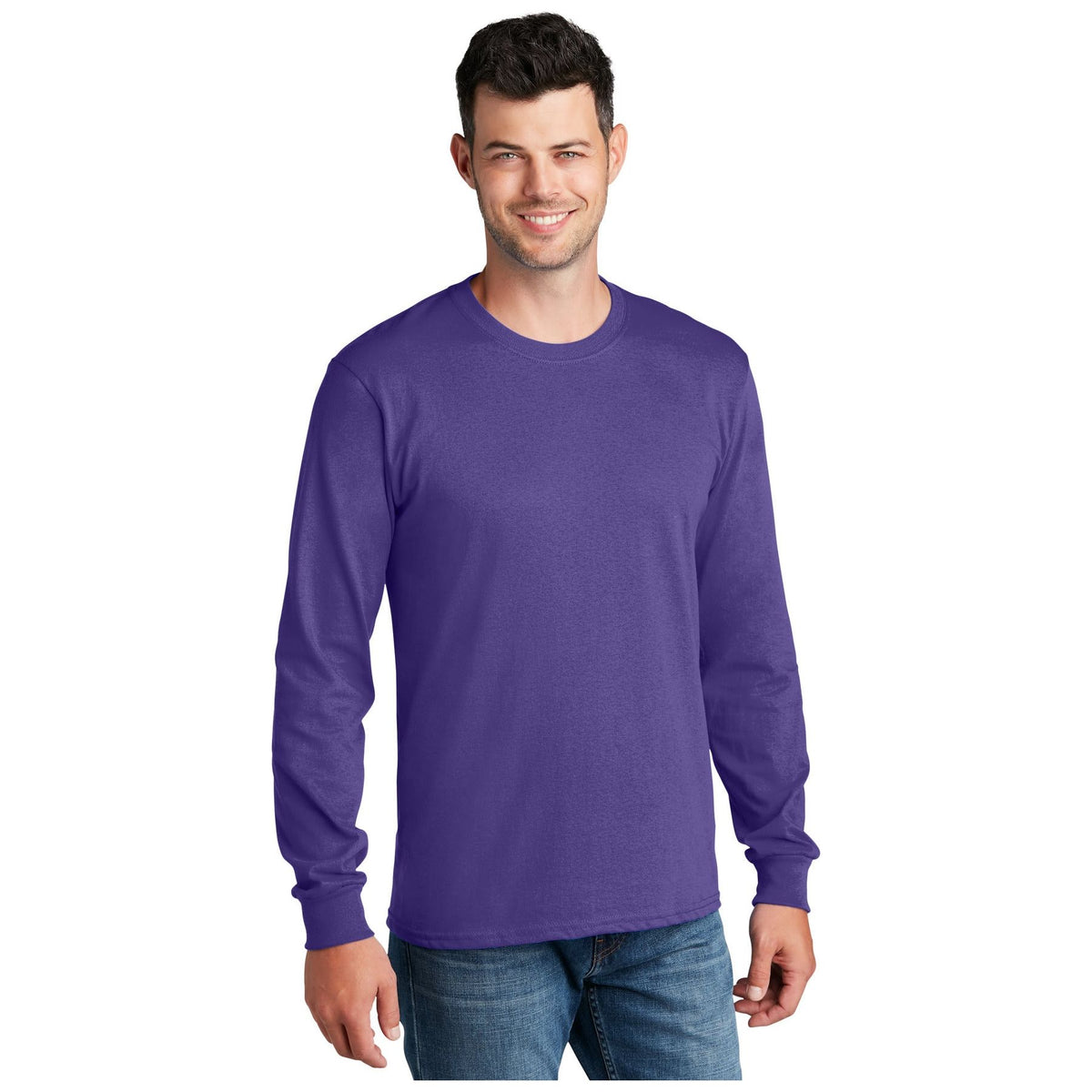 Port & Company ® - Long Sleeve Core Cotton Tee. PC54LS - Purple - Port & Company PC54LS T-Shirts Port & Company Purple S