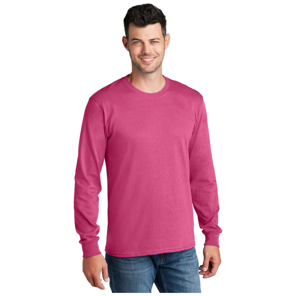 Port & Company ® - Long Sleeve Core Cotton Tee. PC54LS - Sangria - Port & Company PC54LS T-Shirts Port & Company Sangria S