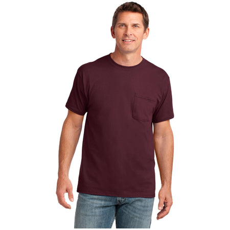 Port & Company ® Core Cotton Pocket Tee. PC54P - Port & Company PC54P T-Shirts Port & Company Athletic Maroon S