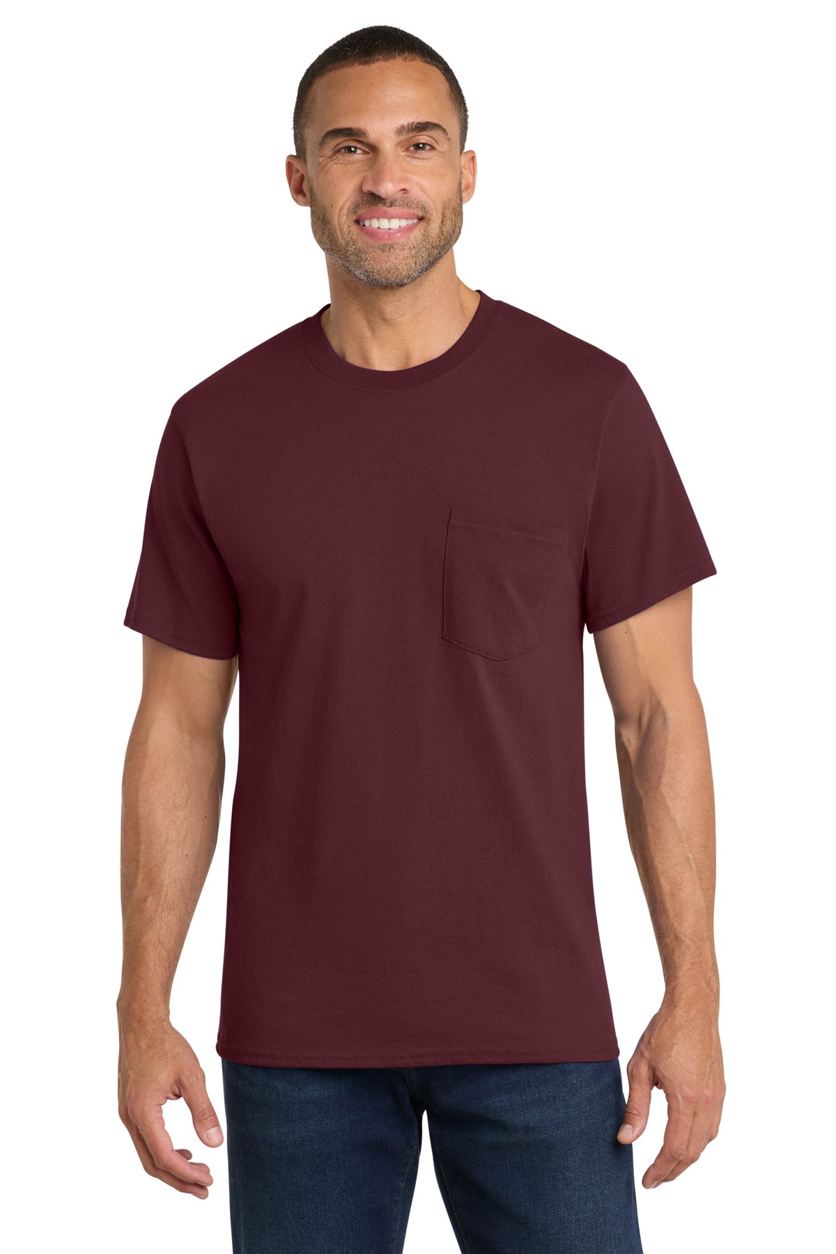 Port & Company PC54P Core Cotton Pocket Tee Wholesale Blank Pocket Tees | Port & Co PC54P