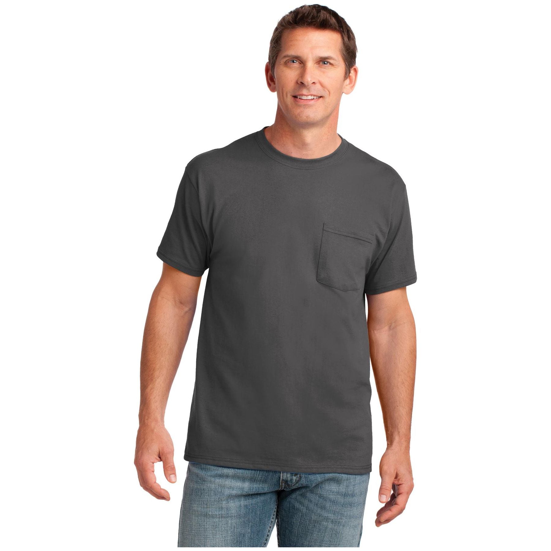 Port & Company ® Core Cotton Pocket Tee. PC54P - Port & Company PC54P T-Shirts Port & Company Charcoal S