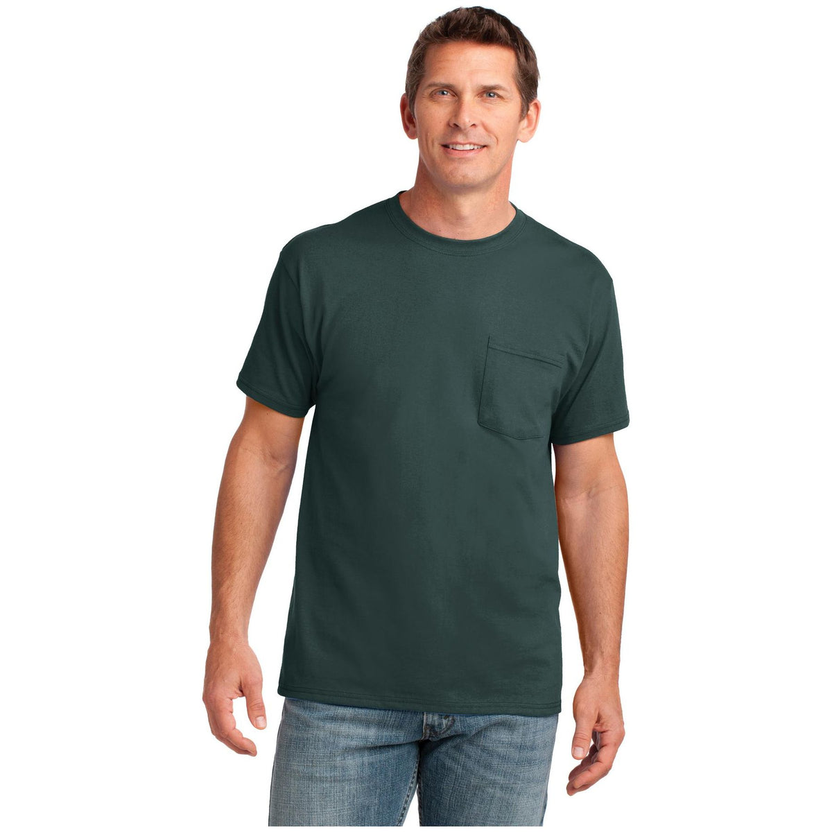 Port & Company ® Core Cotton Pocket Tee. PC54P - Port & Company PC54P T-Shirts Port & Company Dark Green S