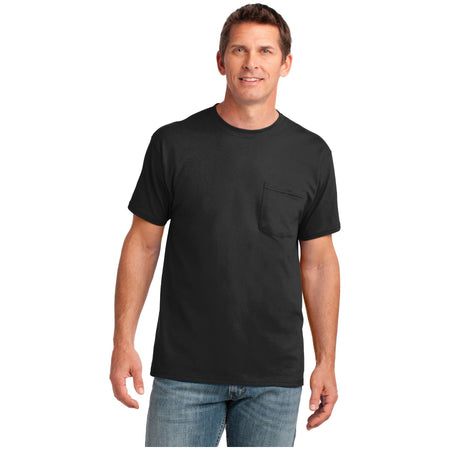 Port & Company ® Core Cotton Pocket Tee. PC54P - Port & Company PC54P T-Shirts Port & Company Jet Black S