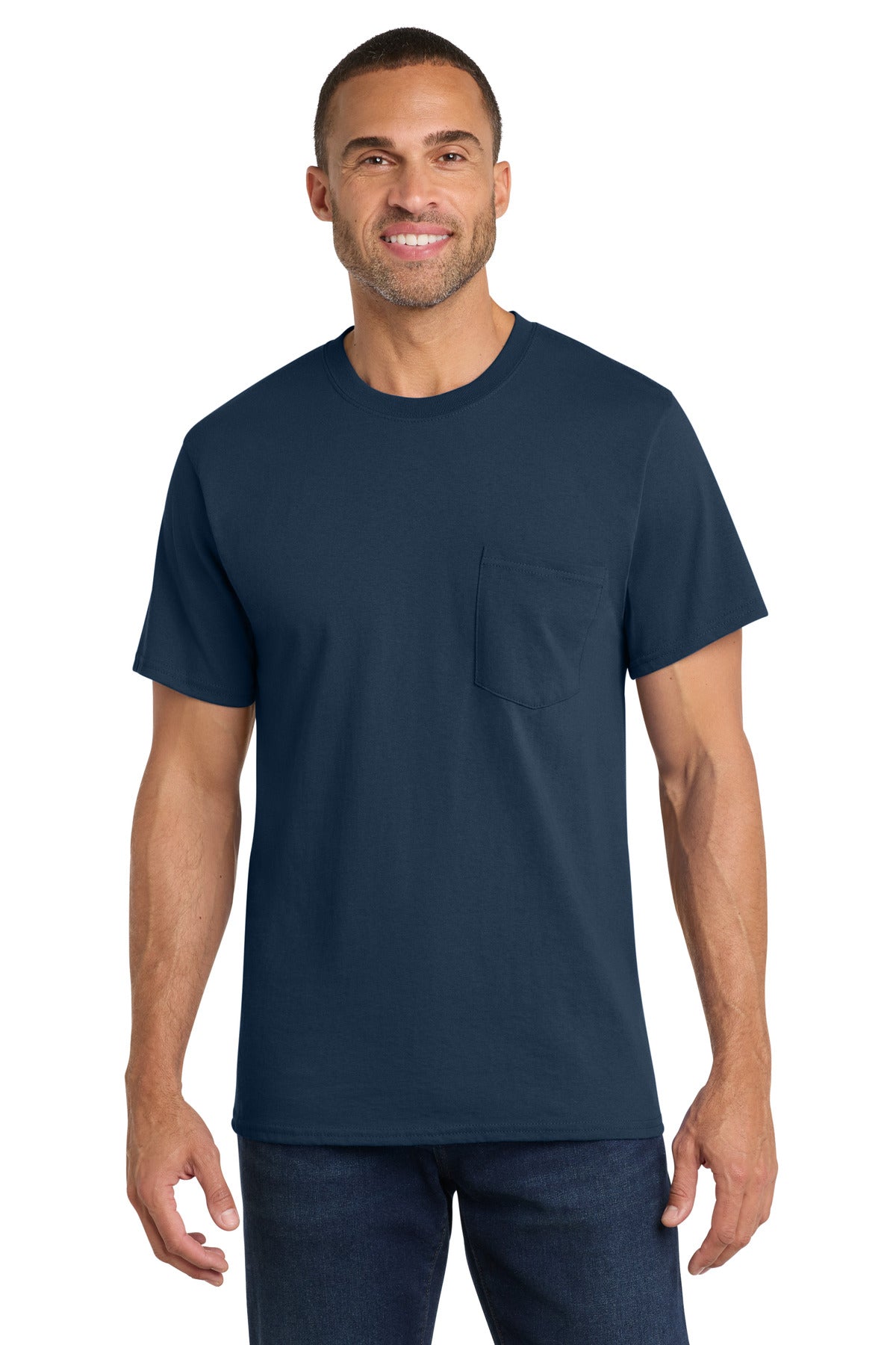 Port & Company PC54P Core Cotton Pocket Tee Wholesale Blank Pocket Tees | Port & Co PC54P