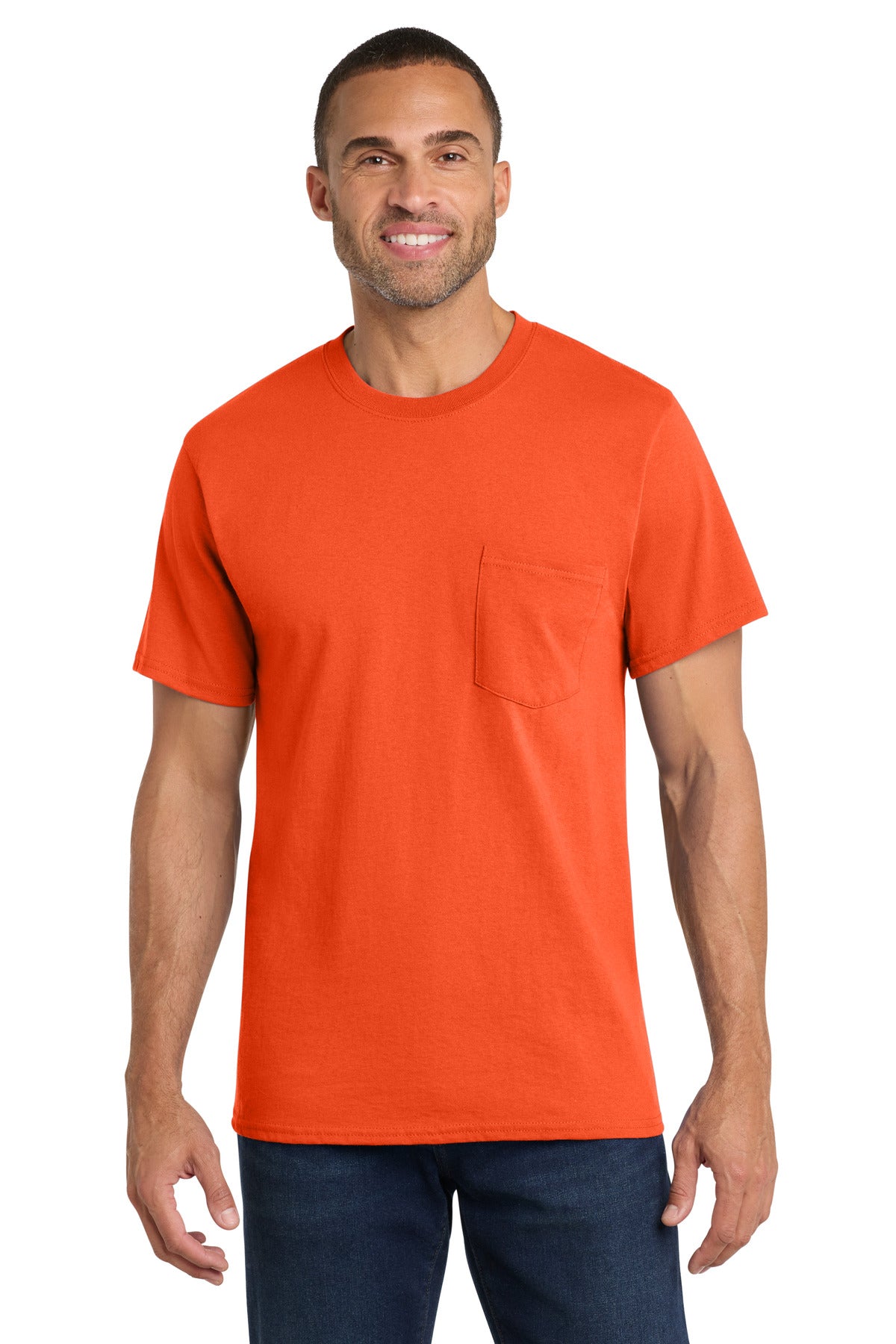 Port & Company PC54P Core Cotton Pocket Tee Wholesale Blank Pocket Tees | Port & Co PC54P