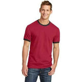 Joe's USA Men's Soft Classic Ringer Tee Joe's USA Small Red/Jet Black