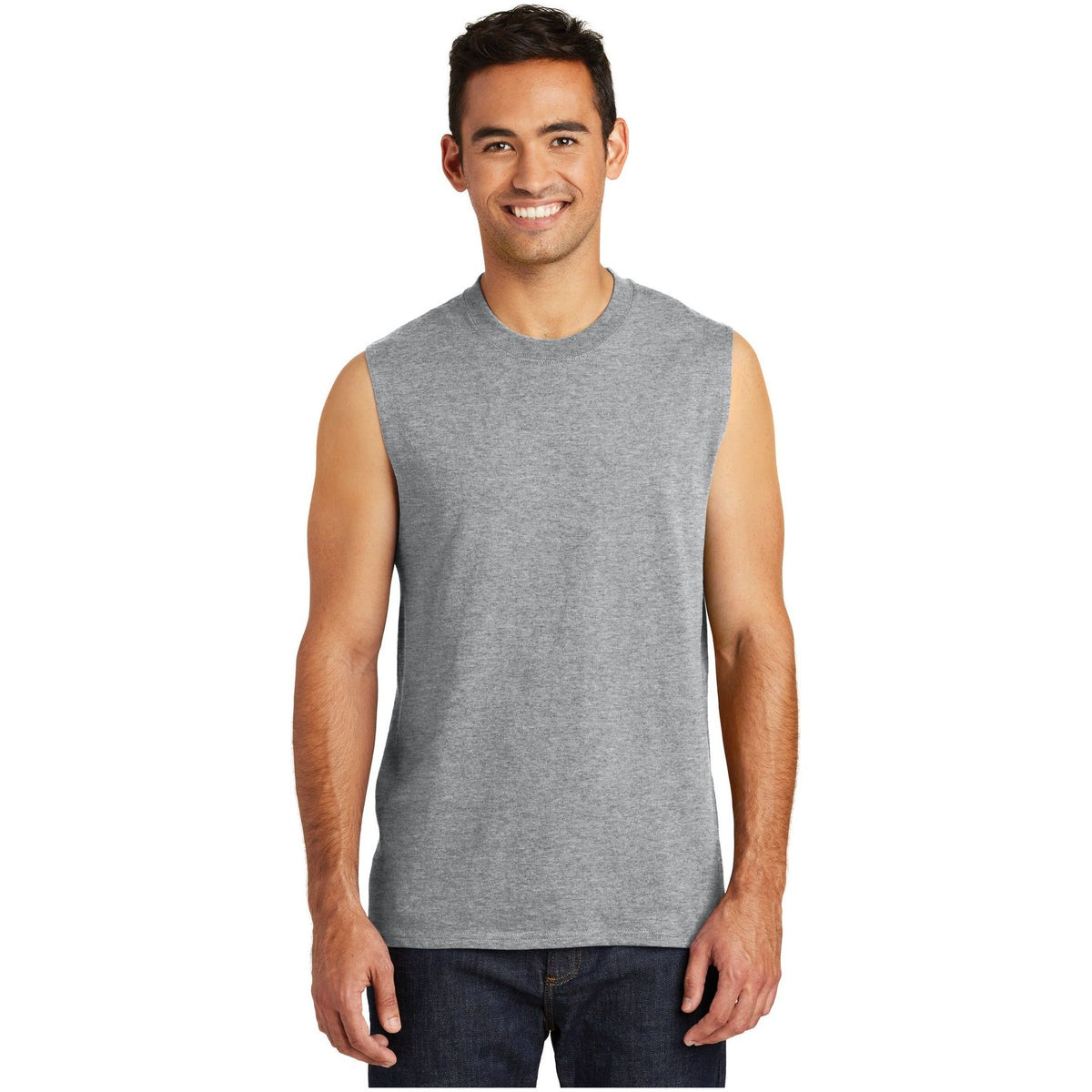 Port & Company ® Core Cotton Sleeveless Tee. PC54SL - Port & Company PC54SL T-Shirts Port & Company Athletic Heather S