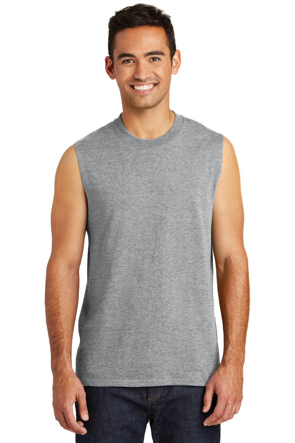 Port & Company ® Core Cotton Sleeveless Tee. PC54SL - Port & Company PC54SL T-Shirts Port & Company Athletic Heather S