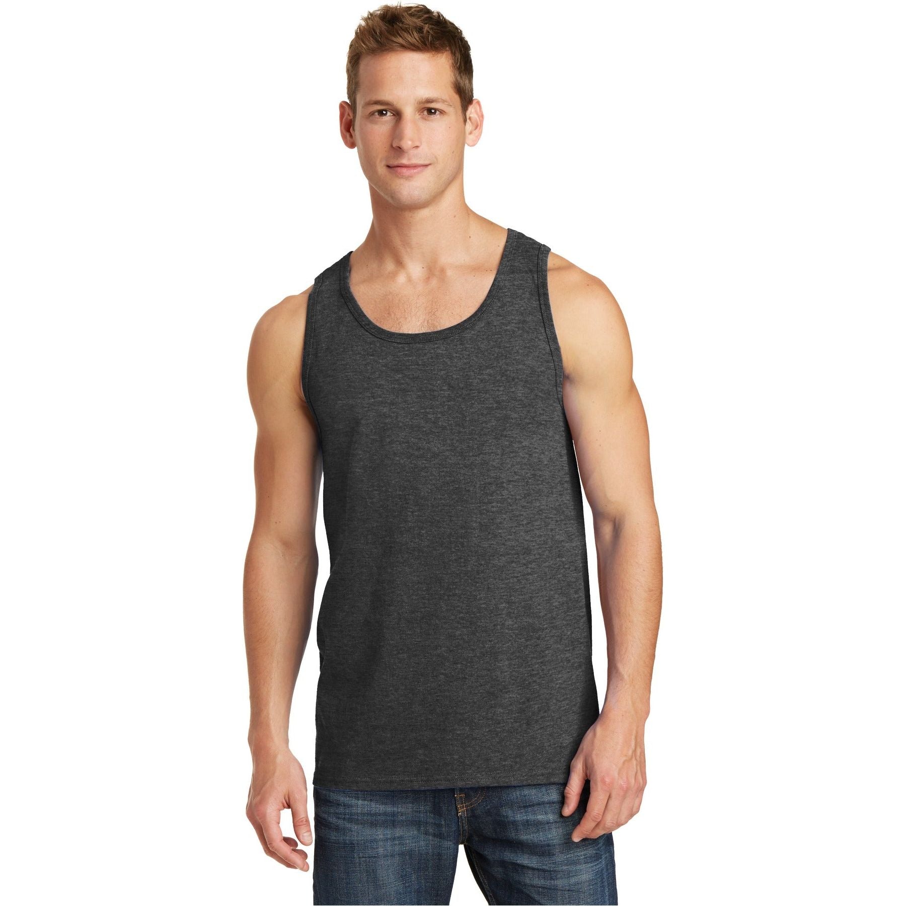 Port & Company ® Core Cotton Tank Top. PC54TT - Dark Heather Grey - Port & Company PC54TT T-Shirts Port & Company Dark Heather Grey S