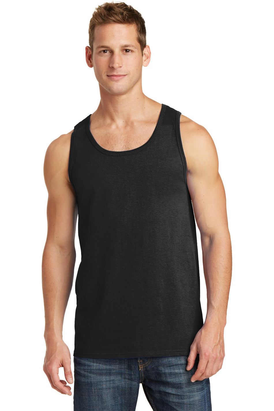 Port & Company ® Core Cotton Tank Top. PC54TT - Jet Black - Port & Company PC54TT T-Shirts Port & Company Jet Black S