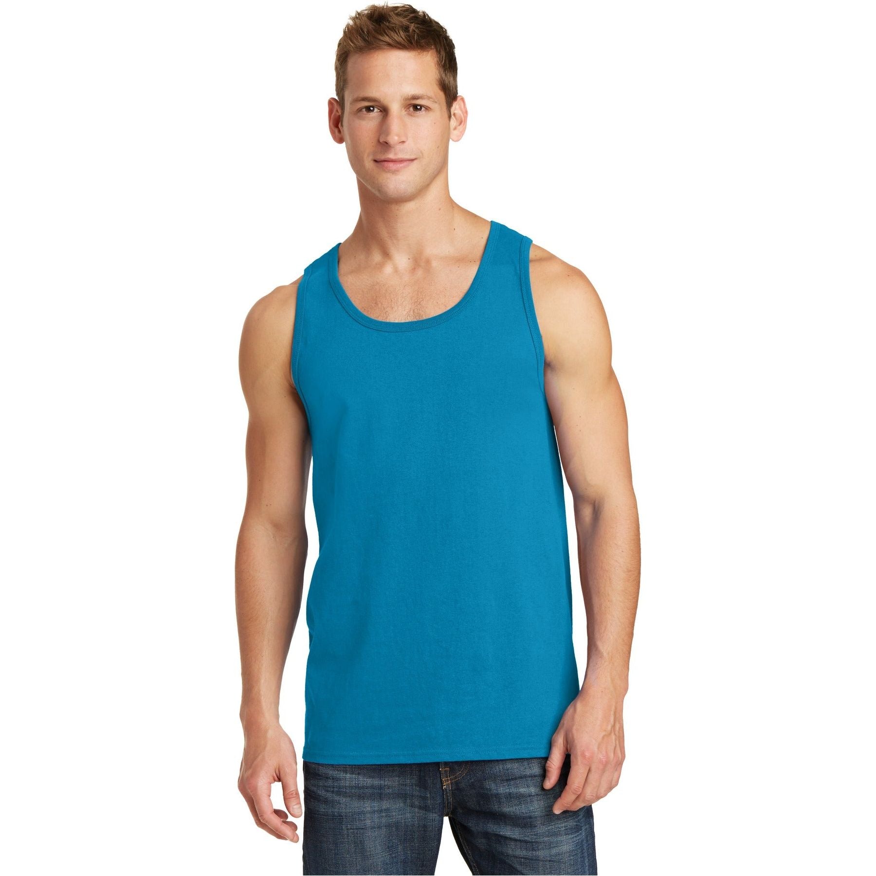 Port & Company ® Core Cotton Tank Top. PC54TT - Neon Blue - Port & Company PC54TT T-Shirts Port & Company Neon Blue S