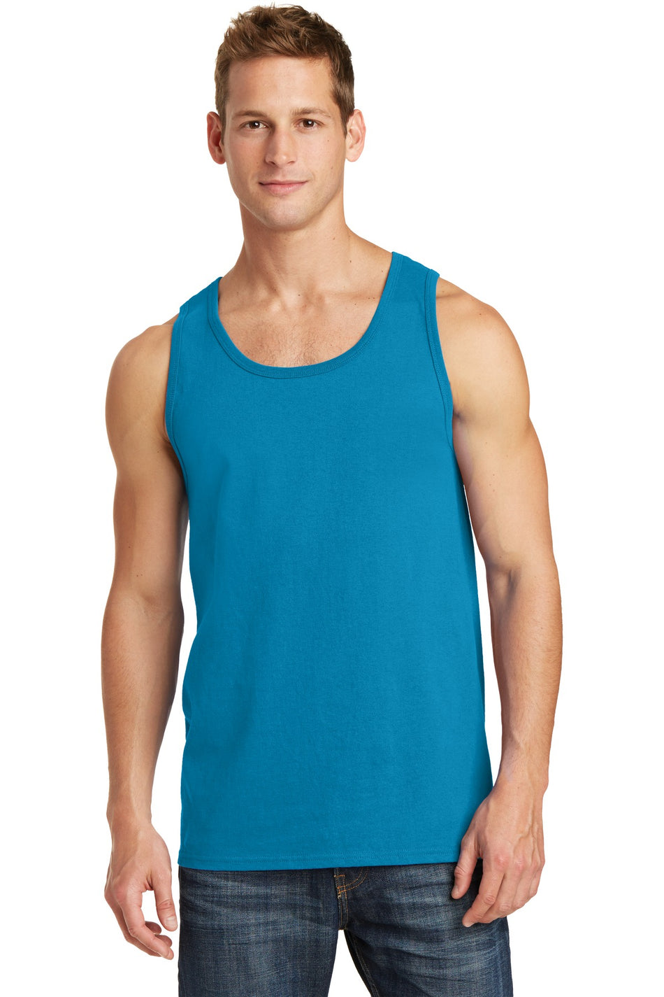 Port & Company ® Core Cotton Tank Top. PC54TT - Neon Blue - Port & Company PC54TT T-Shirts Port & Company Neon Blue S