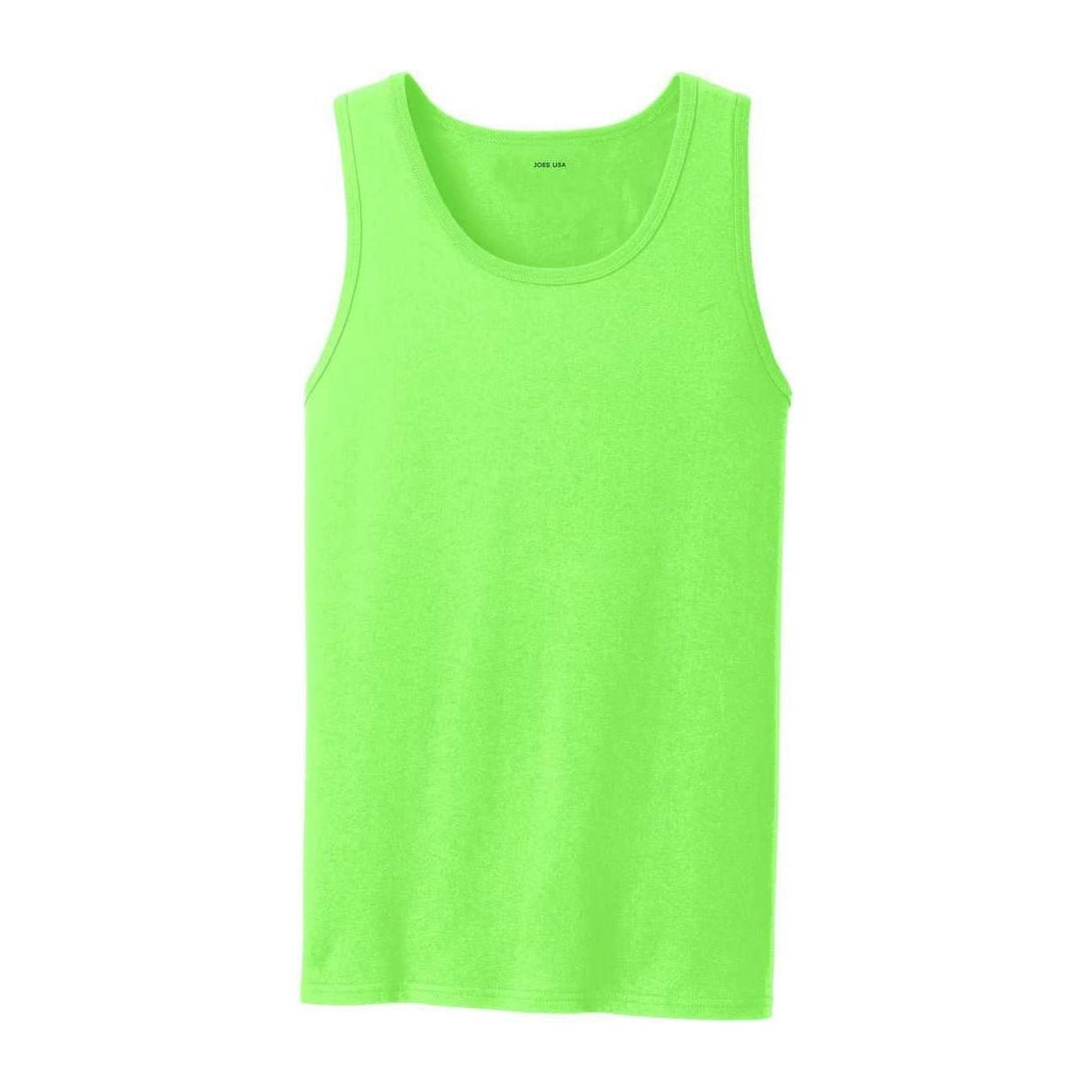 Joe's USA Mens 5.4-oz 100% Cotton Tank Tops in Sizes S-4XL Activewear Joe's USA S Neon Green