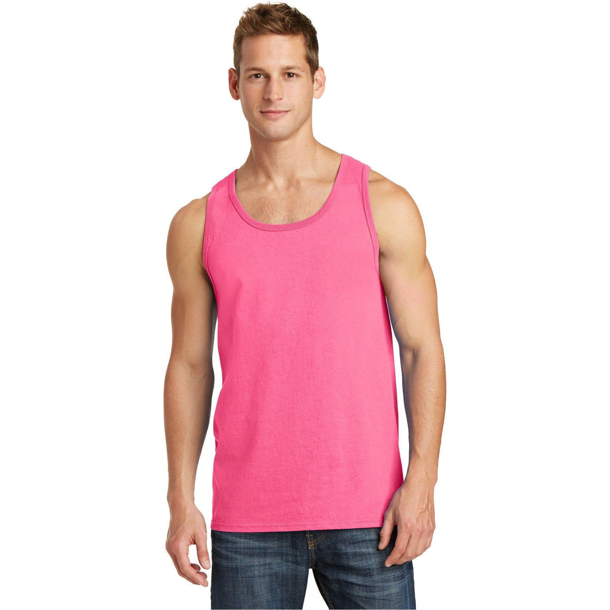 Port & Company ® Core Cotton Tank Top. PC54TT - Neon Pink - Port & Company PC54TT T-Shirts Port & Company Neon Pink S