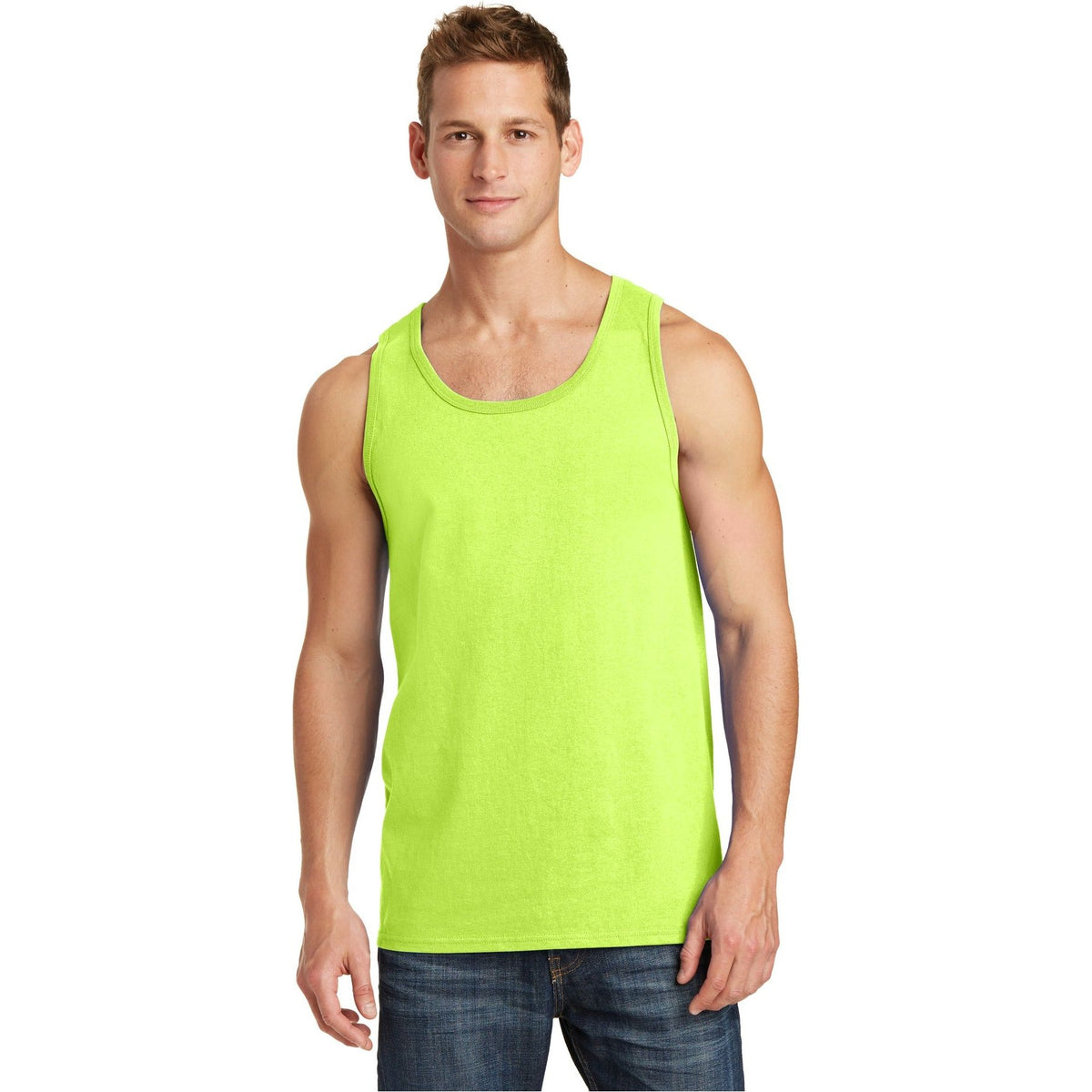 Port & Company ® Core Cotton Tank Top. PC54TT - Neon Yellow - Port & Company PC54TT T-Shirts Port & Company Neon Yellow S