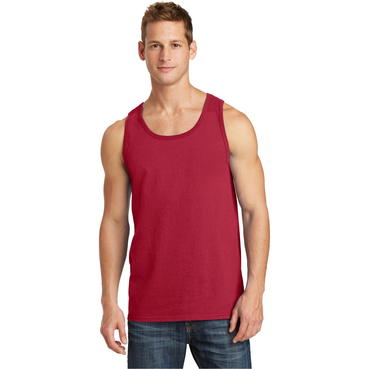 Port & Company ® Core Cotton Tank Top. PC54TT - Red - Port & Company PC54TT T-Shirts Port & Company Red S