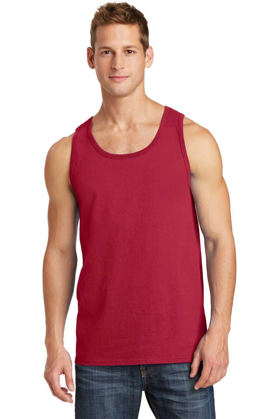 Port & Company ® Core Cotton Tank Top. PC54TT - Red - Port & Company PC54TT T-Shirts Port & Company Red S