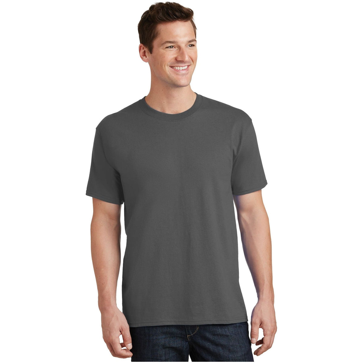 Port & Company ® Tall Core Cotton Tee PC54T - Charcoal - Port & Company PC54T T-Shirts Port & Company Charcoal LT