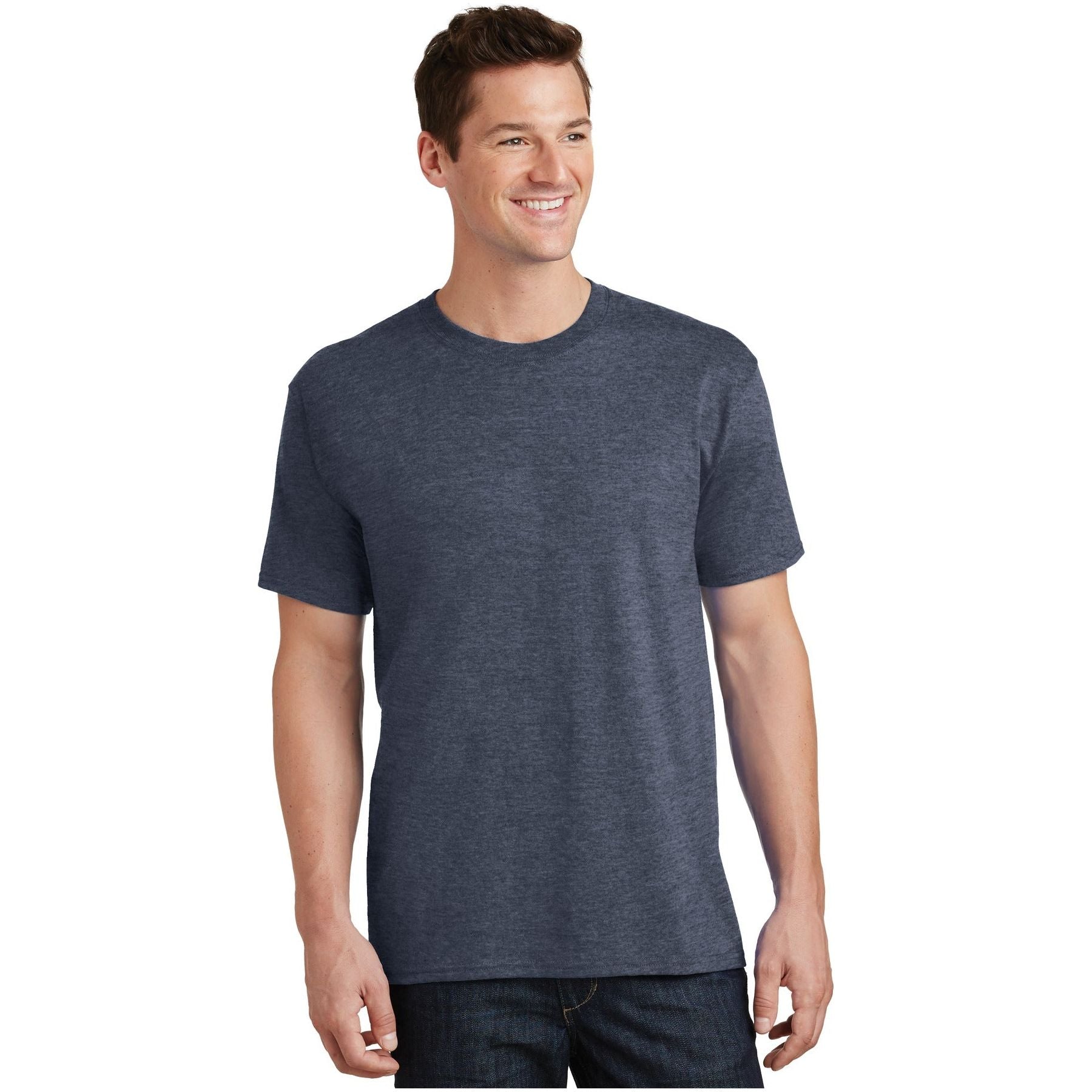 Port & Company ® Tall Core Cotton Tee PC54T - Heather Navy - Port & Company PC54T T-Shirts Port & Company Heather Navy LT