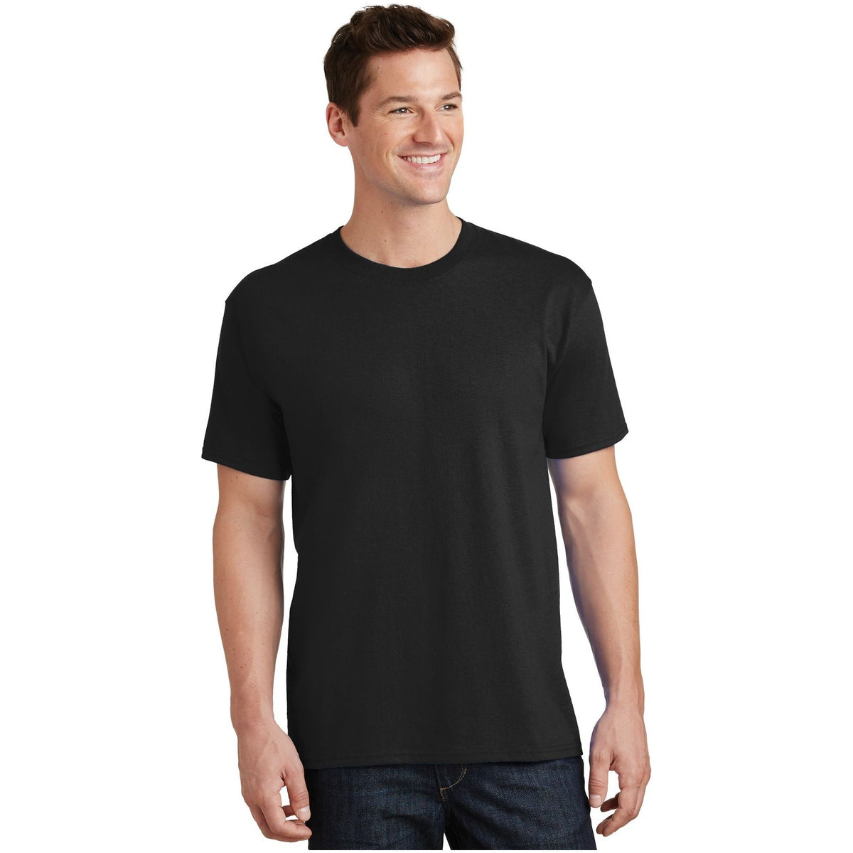 Port & Company ® Tall Core Cotton Tee PC54T - Jet Black - Port & Company PC54T T-Shirts Port & Company Jet Black LT