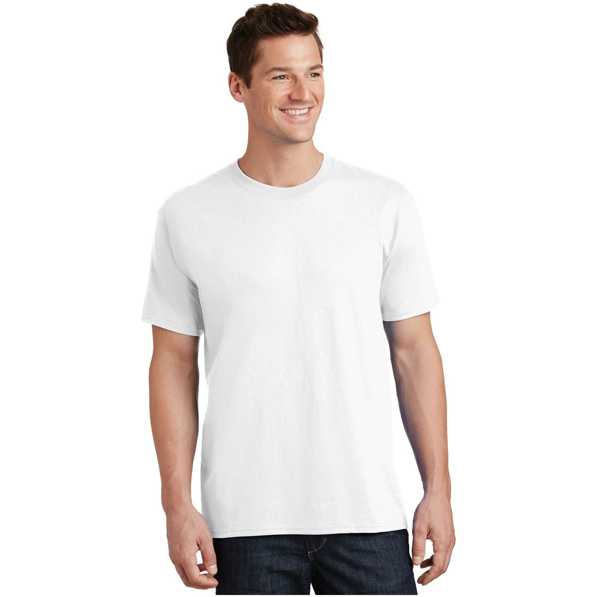 Port & Company ® Tall Core Cotton Tee PC54T - White - Port & Company PC54T T-Shirts Port & Company White LT