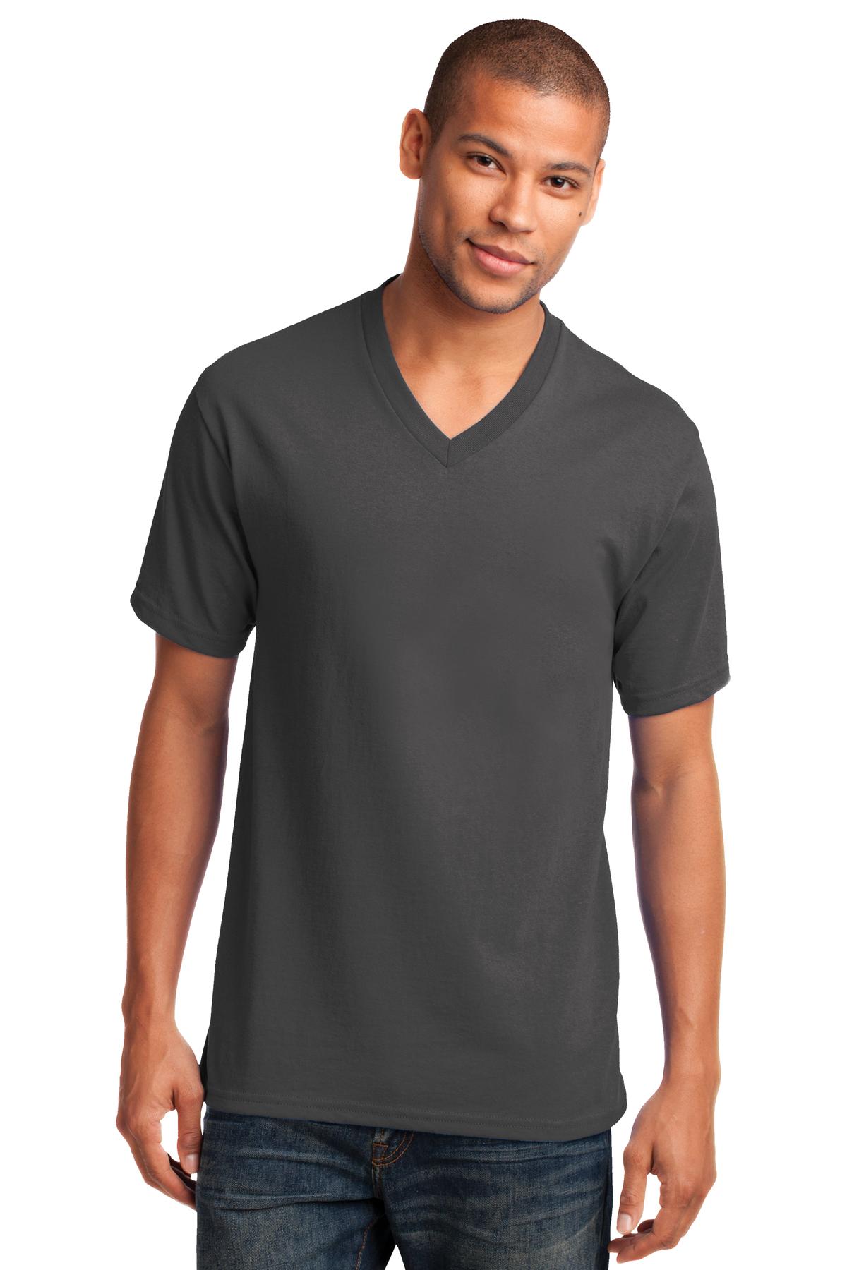 Port & Company ® Core Cotton V-Neck Tee. PC54V - Port & Company PC54V T-Shirts Port & Company Charcoal S