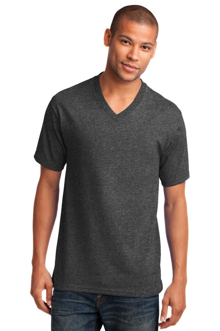 Port & Company ® Core Cotton V-Neck Tee. PC54V - Port & Company PC54V T-Shirts Port & Company Dark Heather Grey S