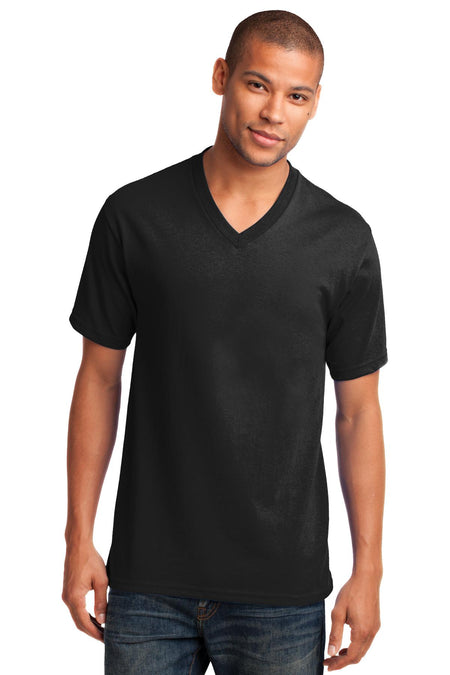 Port & Company ® Core Cotton V-Neck Tee. PC54V - Port & Company PC54V T-Shirts Port & Company Jet Black S