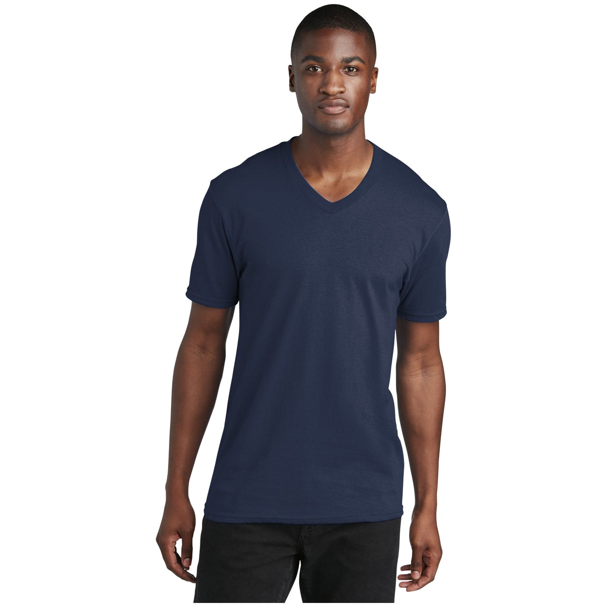 Port & Company® Core Cotton V-Neck Tee PC54V Port & Company True Navy S