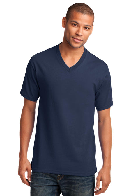 Port & Company ® Core Cotton V-Neck Tee. PC54V - Port & Company PC54V T-Shirts Port & Company Navy S