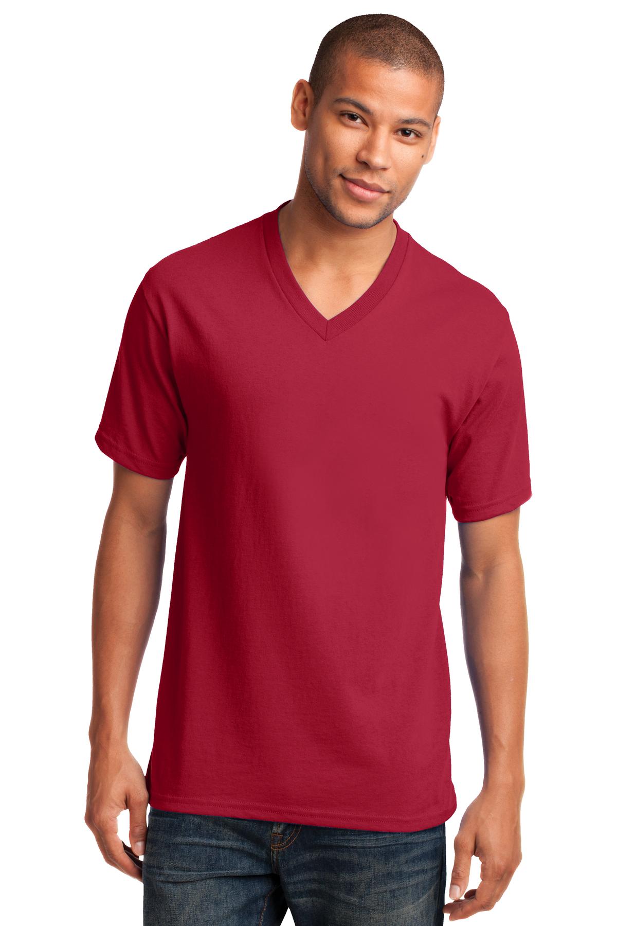 Port & Company ® Core Cotton V-Neck Tee. PC54V - Port & Company PC54V T-Shirts Port & Company Red S