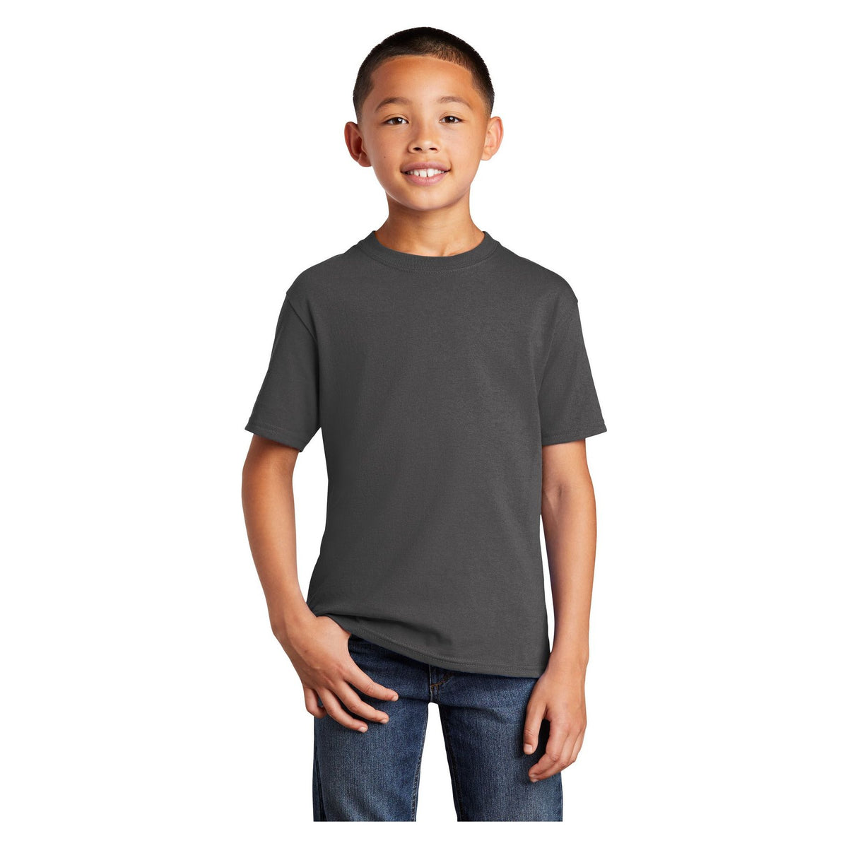 Port & Company ® Youth Core Cotton DTG Tee PC54YDTG - Port & Company PC54YDTG T-Shirts Port & Company Charcoal XS