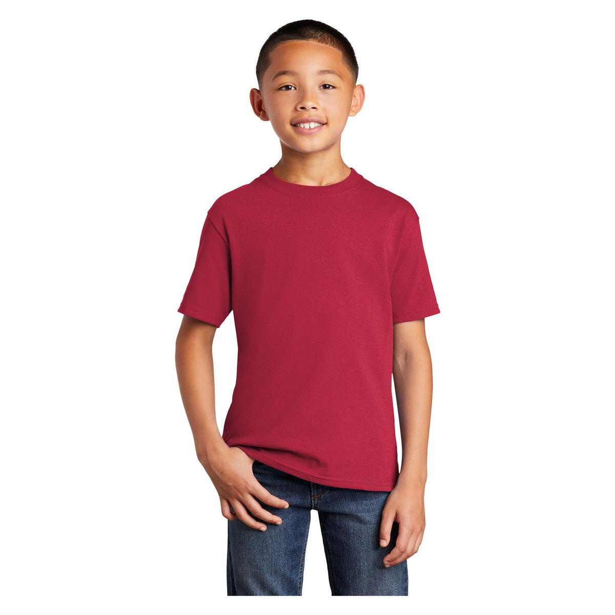 Port & Company ® Youth Core Cotton DTG Tee PC54YDTG - Port & Company PC54YDTG T-Shirts Port & Company Red XS