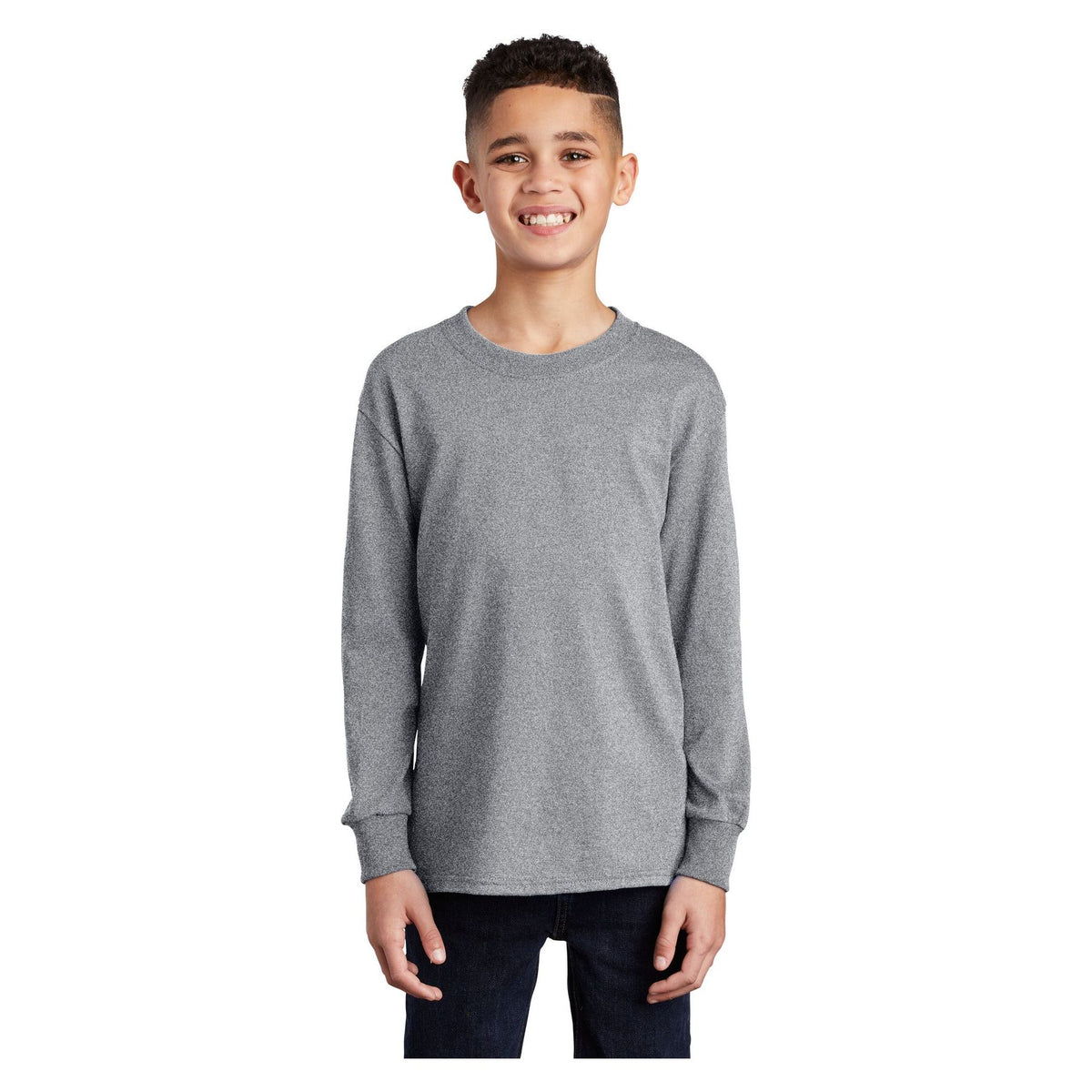 Port & Company ® Youth Long Sleeve Core Cotton Tee. PC54YLS - Port & Company PC54YLS T-Shirts Port & Company Athletic Heather XS