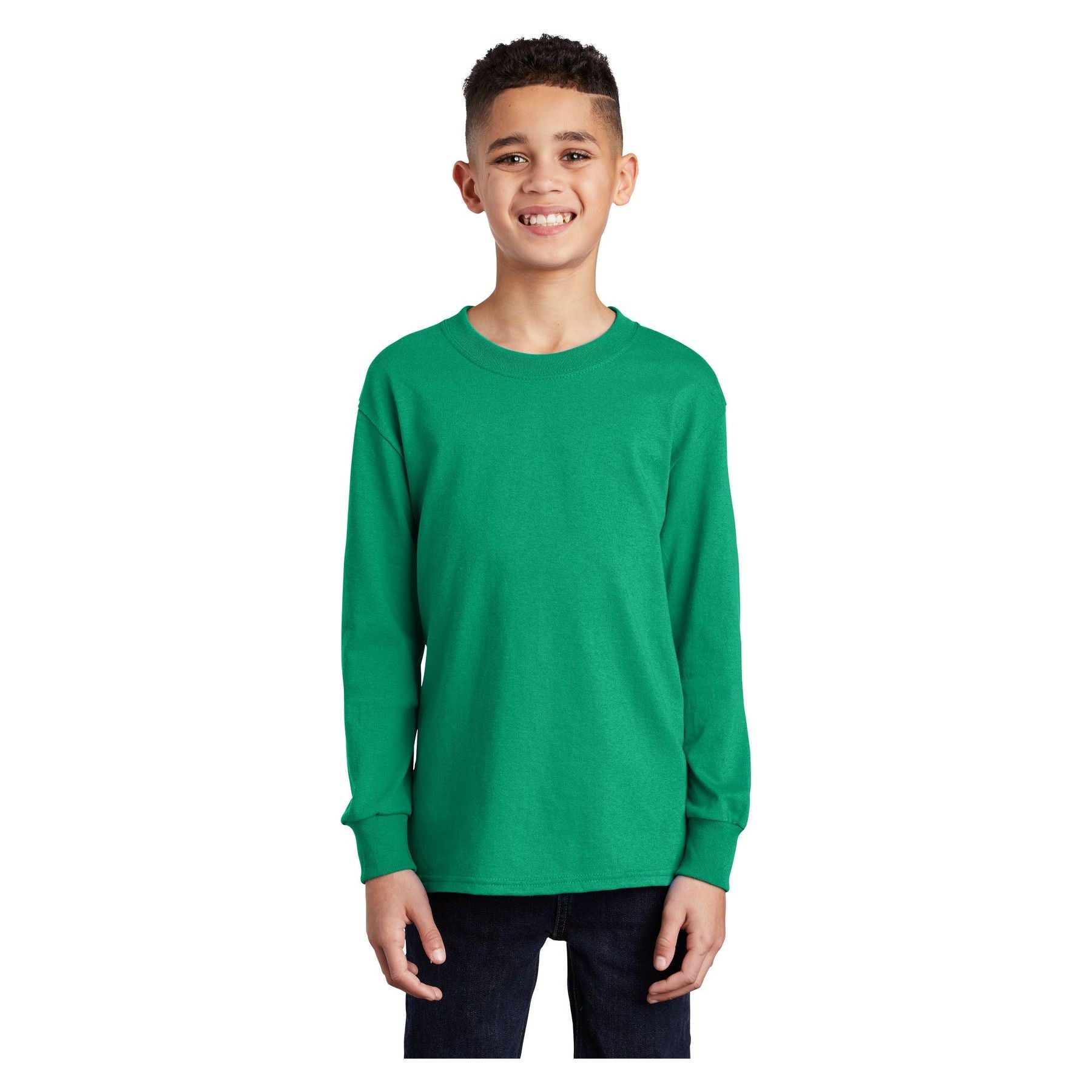 Port & Company ® Youth Long Sleeve Core Cotton Tee. PC54YLS - Port & Company PC54YLS T-Shirts Port & Company Kelly XS