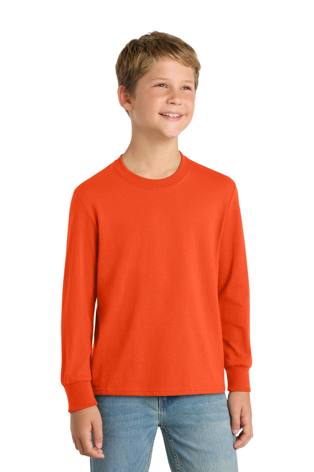 Port & Company PC54YLS Youth Long Sleeve Core Cotton Tee Wholesale Youth Long Sleeve Tees | Port & Co PC54YLS