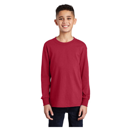 Port & Company ® Youth Long Sleeve Core Cotton Tee. PC54YLS - Port & Company PC54YLS T-Shirts Port & Company