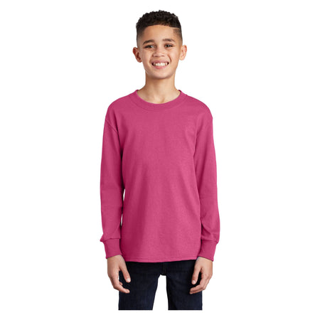 Port & Company ® Youth Long Sleeve Core Cotton Tee. PC54YLS - Port & Company PC54YLS T-Shirts Port & Company