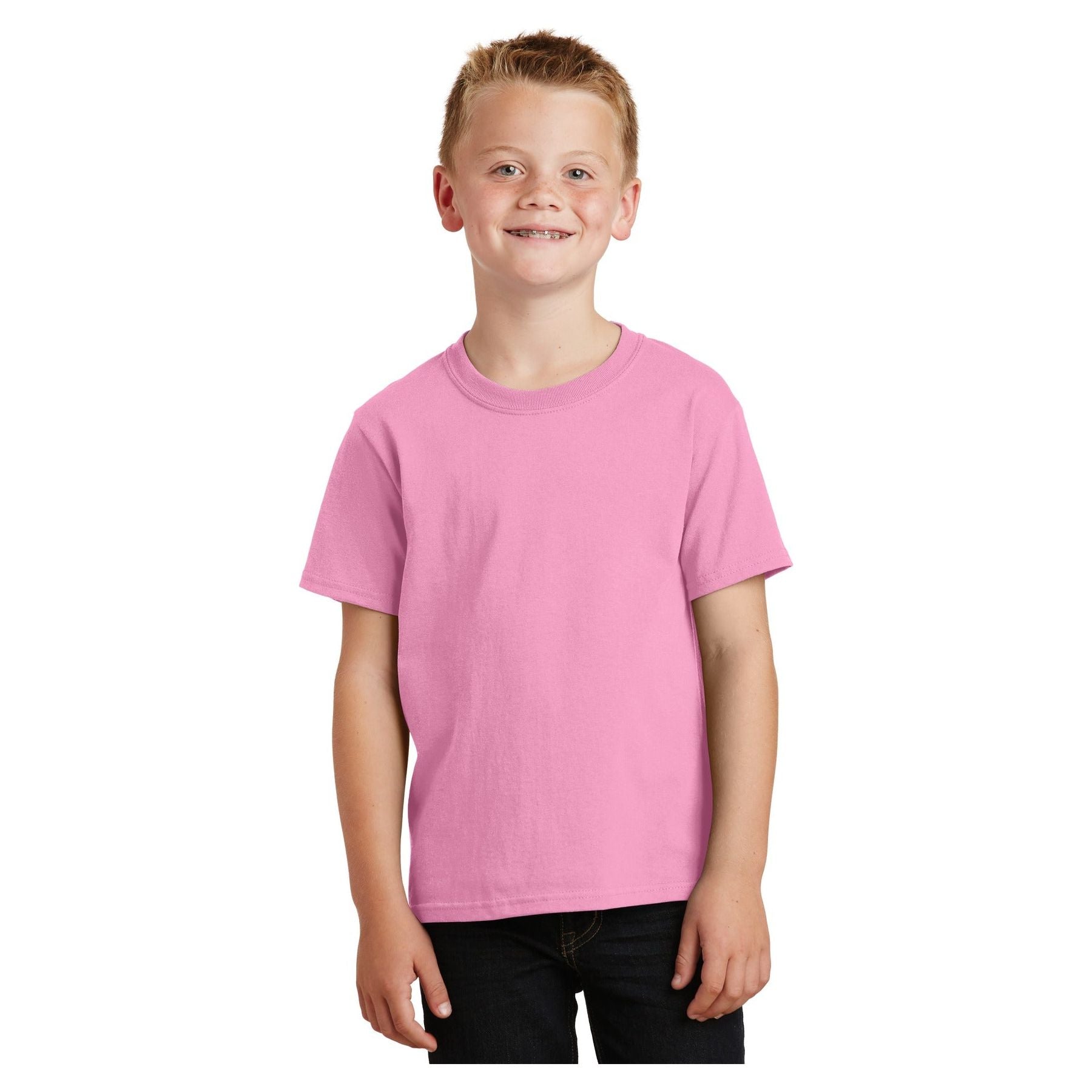 Port & Company ® - Youth Core Cotton Tee. PC54Y - Candy Pink - Port & Company PC54Y T-Shirts Port & Company Candy Pink XS